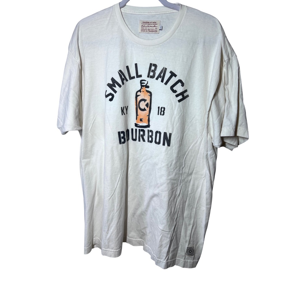 Dixie Reserve Castle & Key Distillery Small Batch Bourbon Shirt Mens XXL Cream